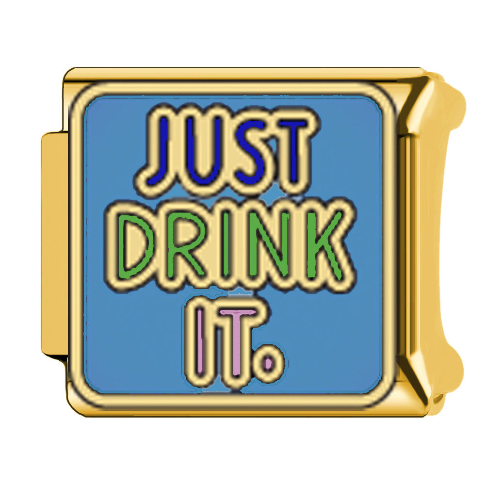 Wholesale  Italian Charm Bracelet 9mm DIY welding oil dripping Creative Stainless Steel Composable Bracelet