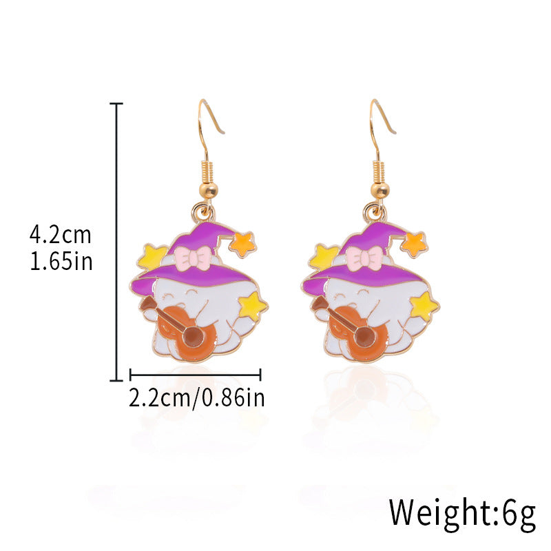 Wholesale Alloy  Earrings - Cute Ghost and Pumpkin Skull for Party Wear