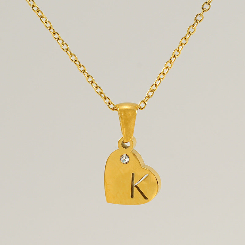 Wholesale Diamond Heart Letter Necklace ACC-NE-ZhongYao005