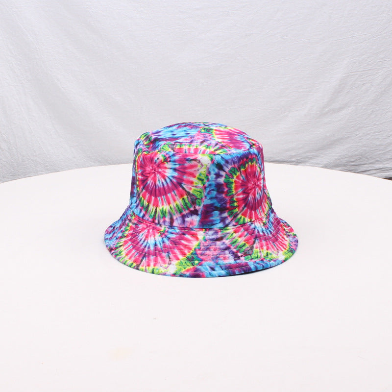 Wholesale 3D printed pattern fisherman hat tie-dyed double-sided bucket hat