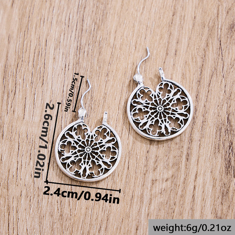 Wholesale 10pcs Retro personality hollow pattern pendant earrings