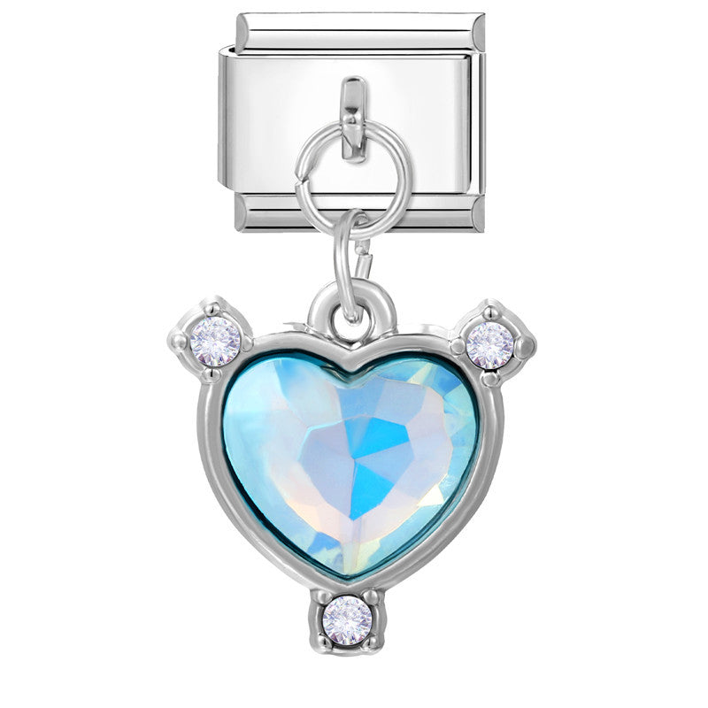 Wholesale Italian modular steel heart pendant DIY bracelet accessories