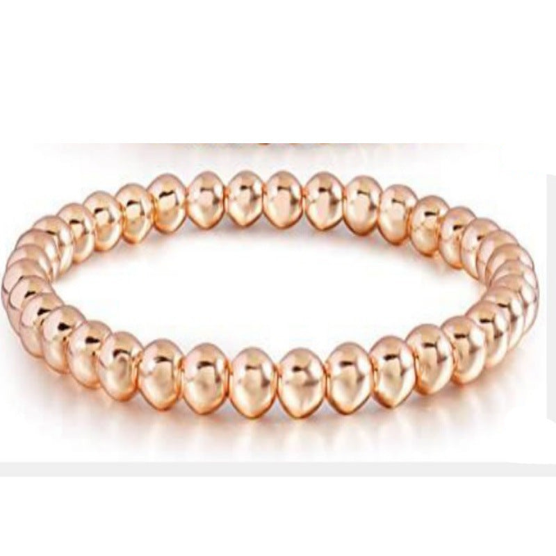 Wholesale Copper Plated Gold Beads Color-retaining Bracelet Beach Style Geometric Elastic Bracelet ACC-BT-zhixiang006