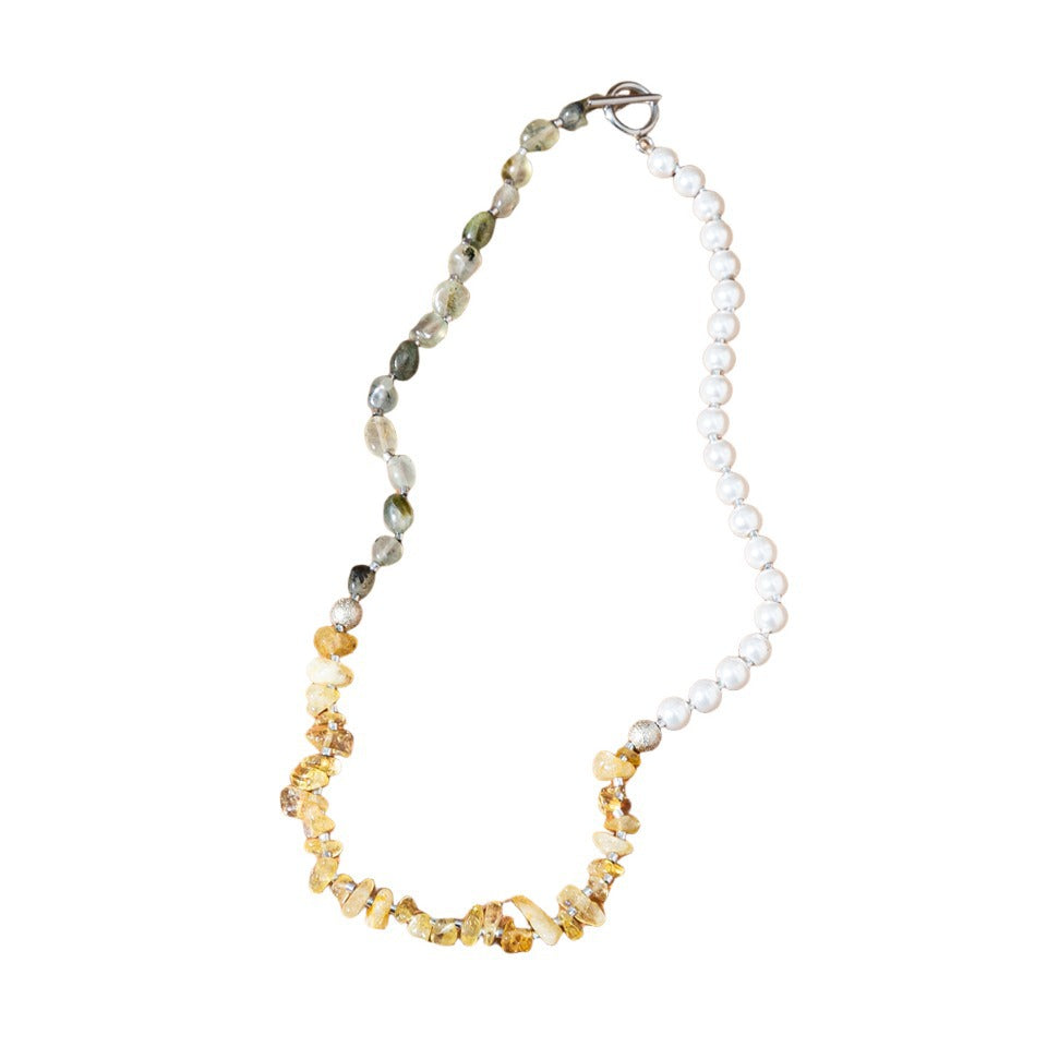 Wholesale Bohemian natural stone multi-layered necklace