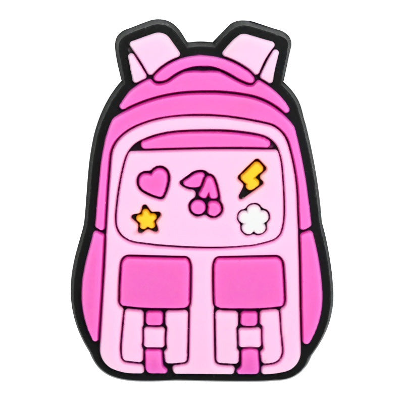 Wholesale Random 100pcs Creative learning series  PVC Soft Rubber Shoe Buckle Decoration