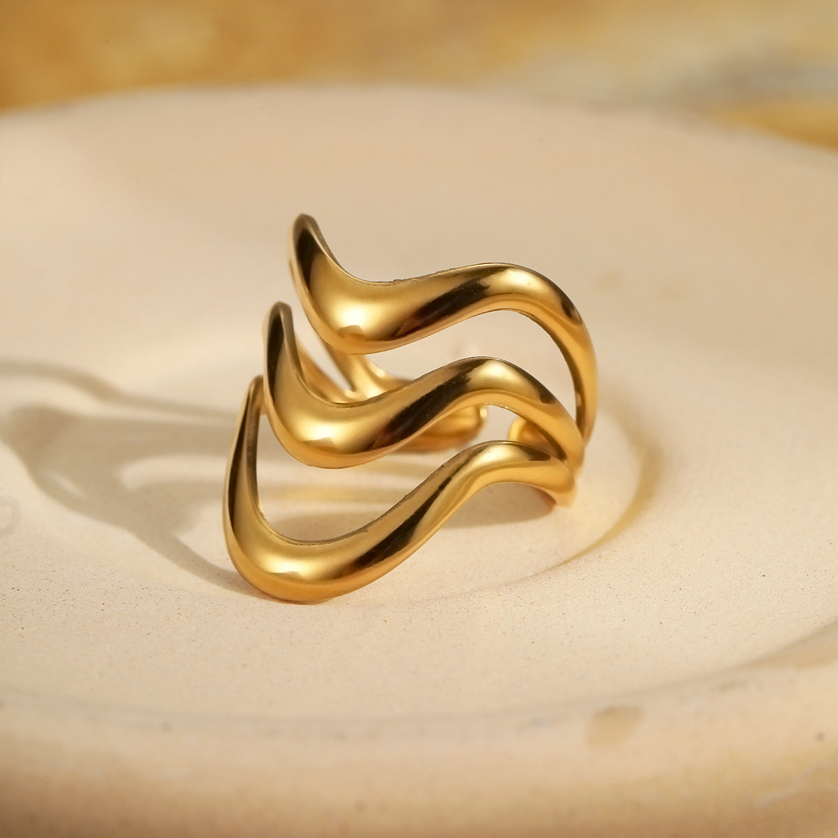 Wholesale  stainless steel ring opening adjustable exaggerated titanium steel ring