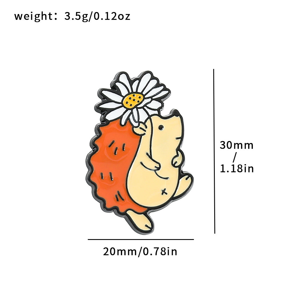 Wholesale Cartoon cute hedgehog metal badge brooch