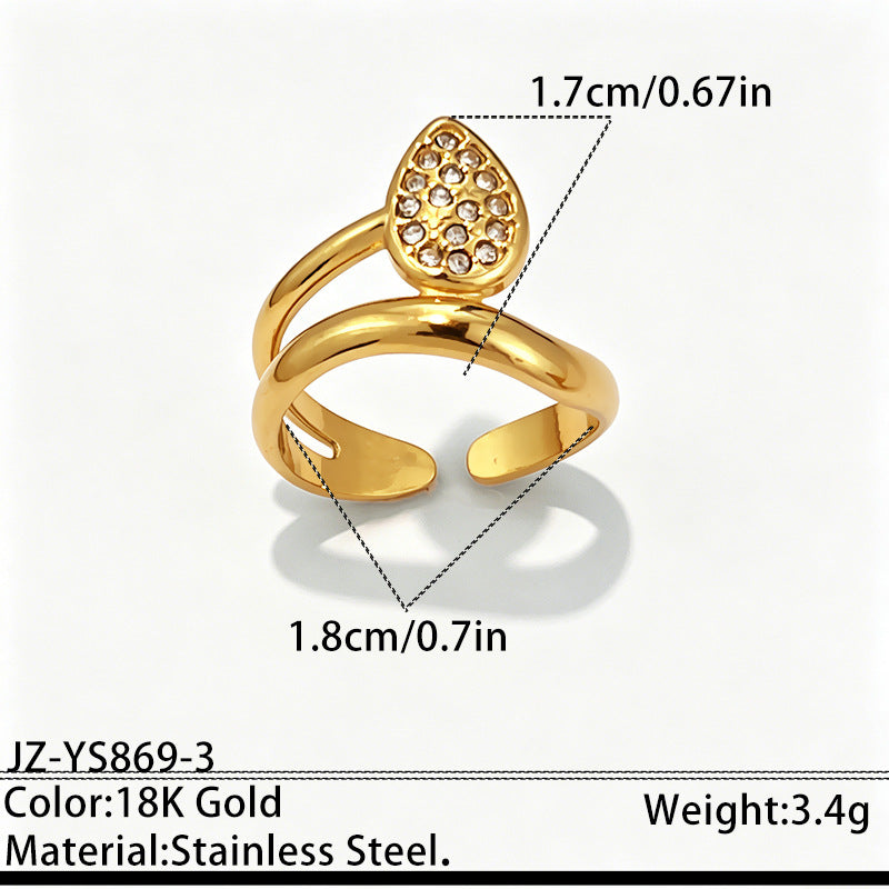 Wholesale Geometric Open Ring Stainless Steel Electroplating Fashion Accessory