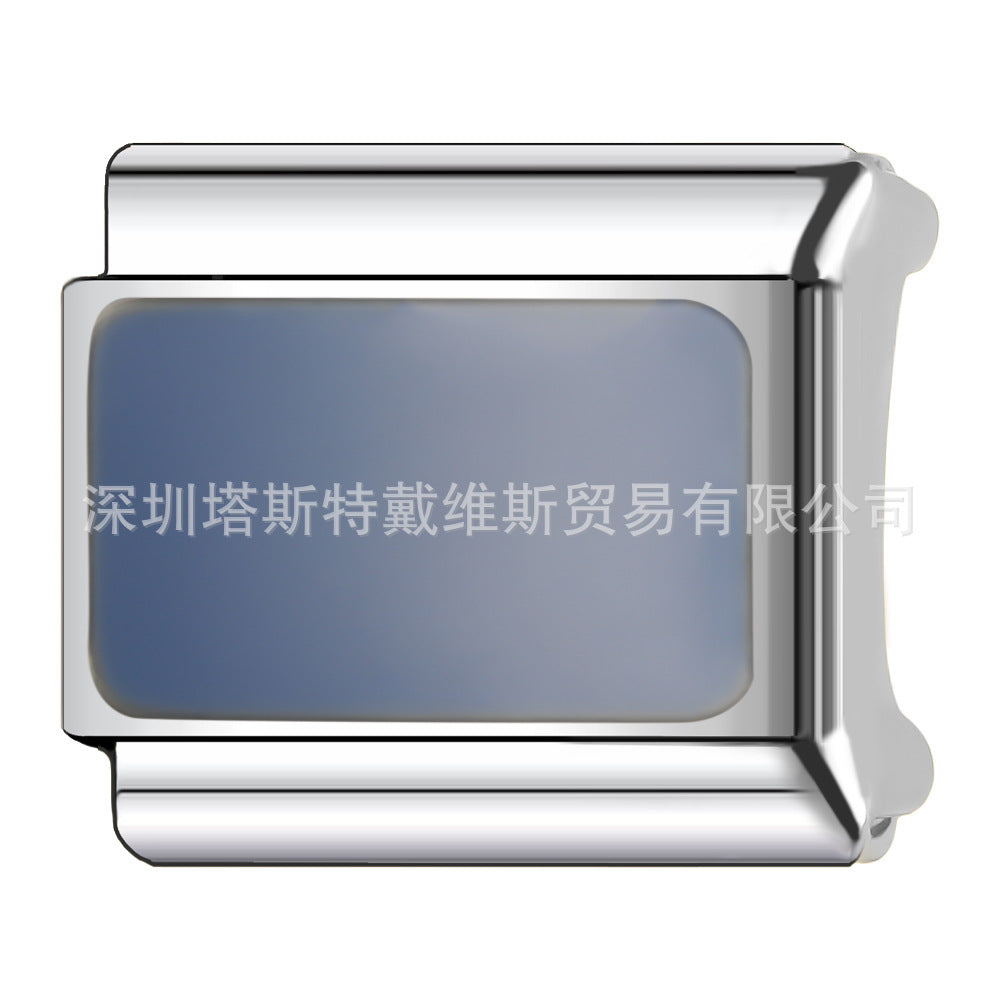 Wholesale 9mm Italian Charm Starter Bracelets DIY square Single Section Creative Stainless Steel Composable Bracelet