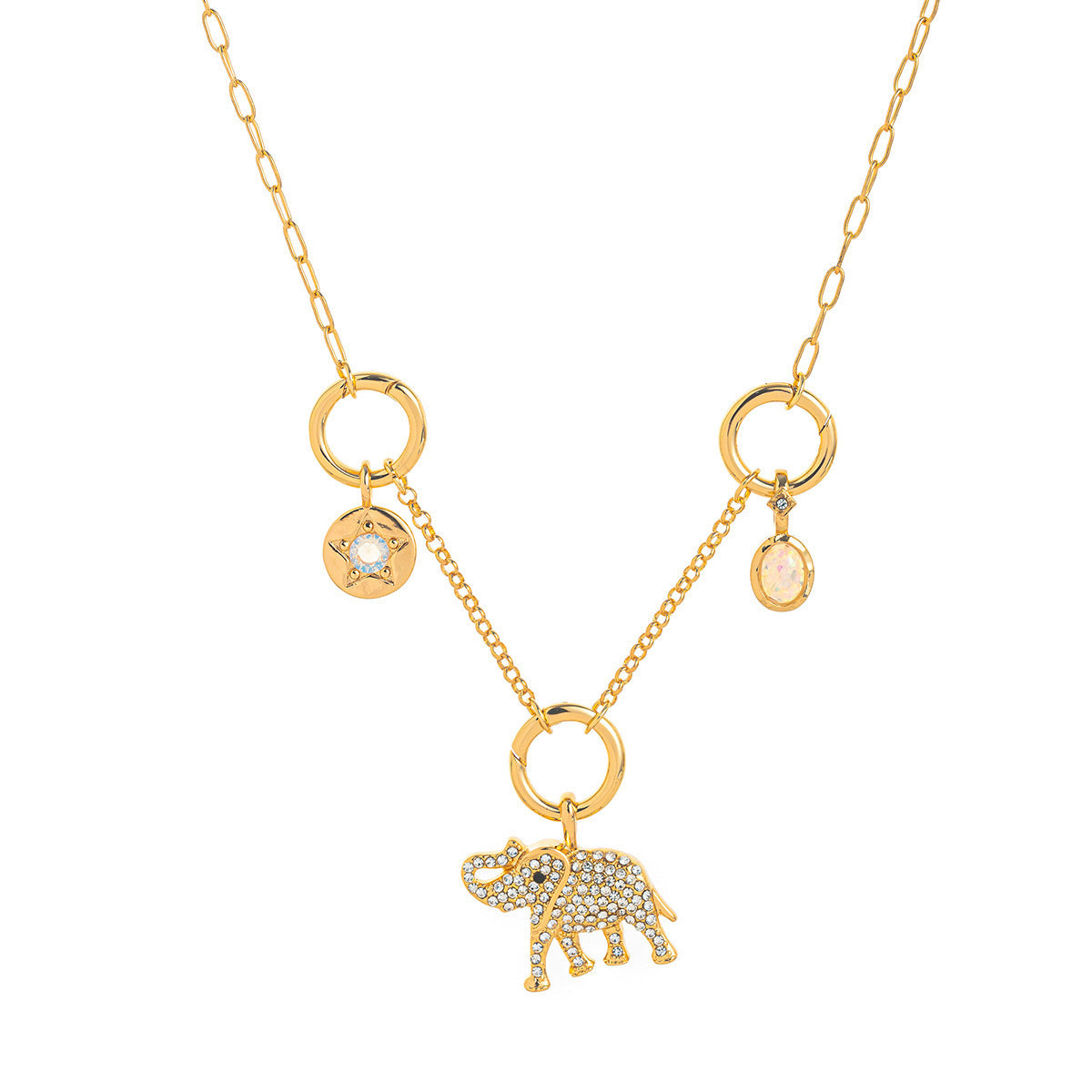 Wholesale Zircon Pendant Transparent Blue Red Cross Border toucan Copper Necklace