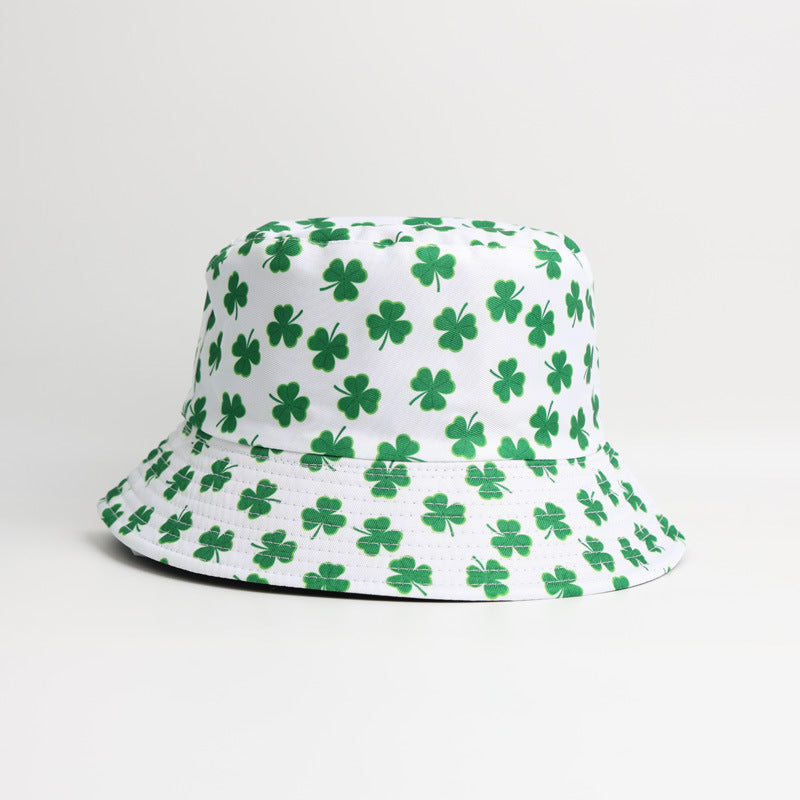 Wholesale  Four-leaf Clover Printed Fisherman Bucket Hat