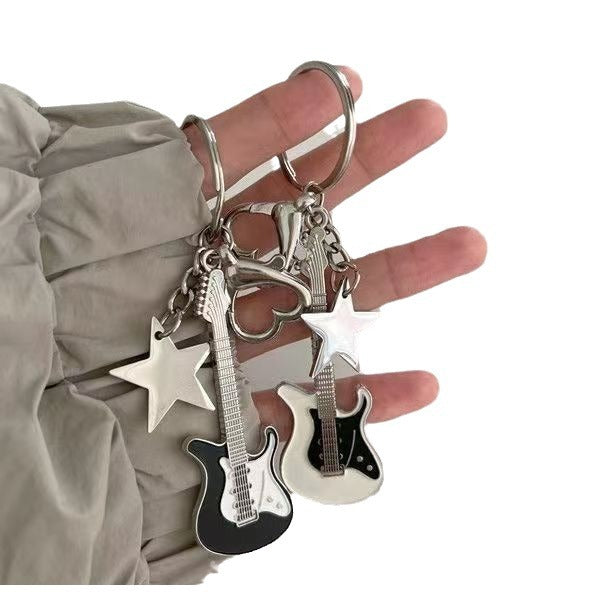 Wholesale Y2K Guitar Star Keychain Zinc Alloy Party Gift Bag Charm Stylish Fashion Accessory