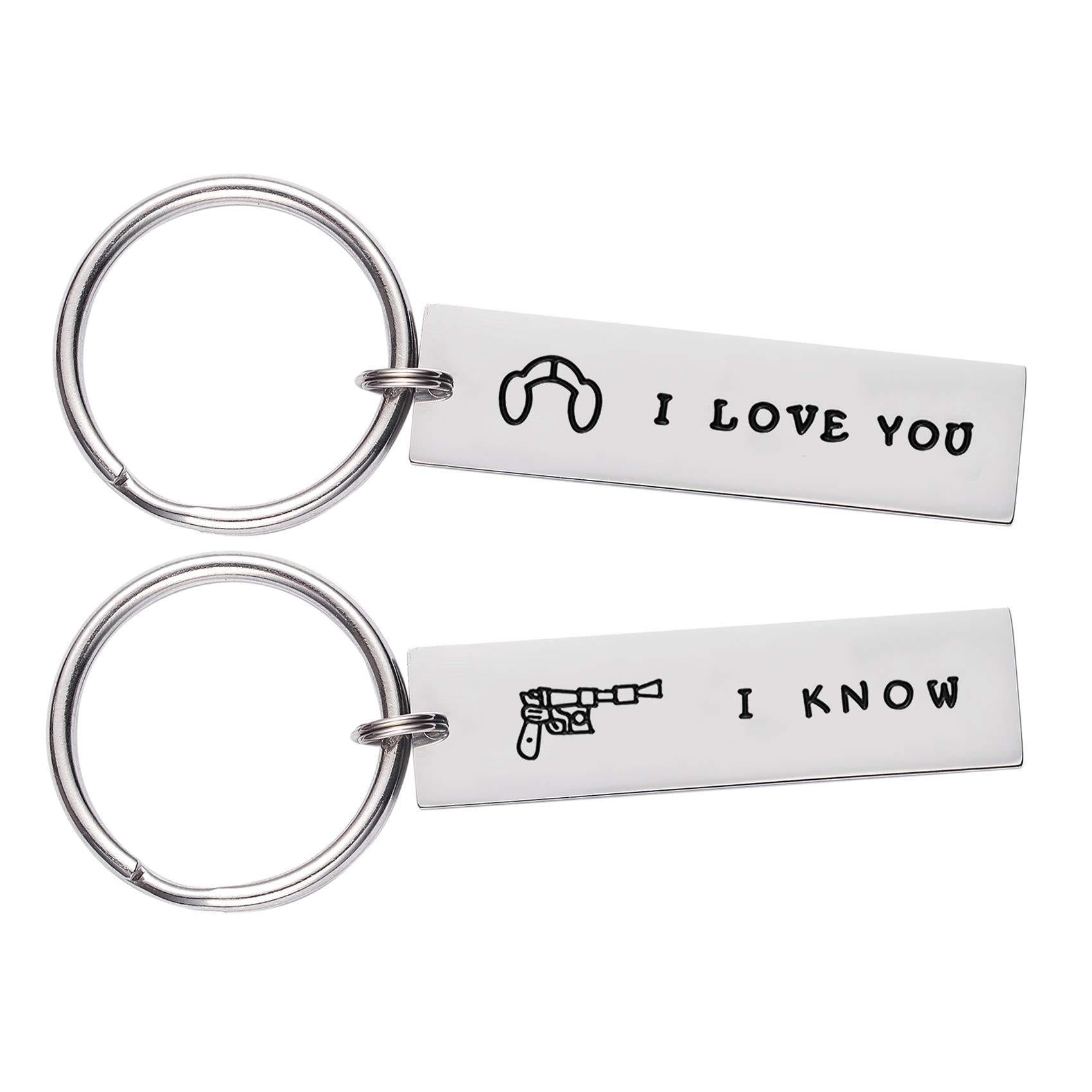 Wholesale 304 Stainless Steel Laser Engraved Couple Keychain Stylish Gift For Boutique Resale