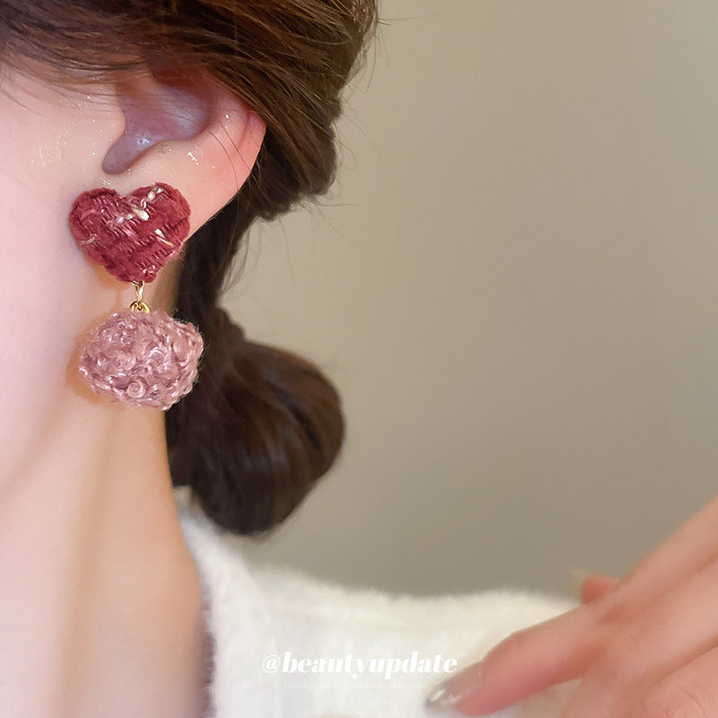 Wholesale Silver Needle Plush Love Ball Earrings