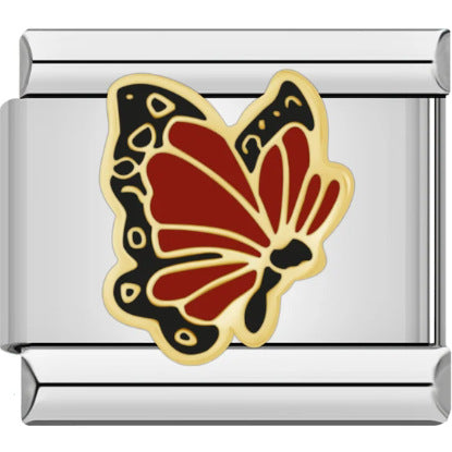 Wholesale 10pcs Italian Charm Bracelet 9mm DIY Splicing Removable Butterfly Insect Element Stainless Steel Composable Bracelet