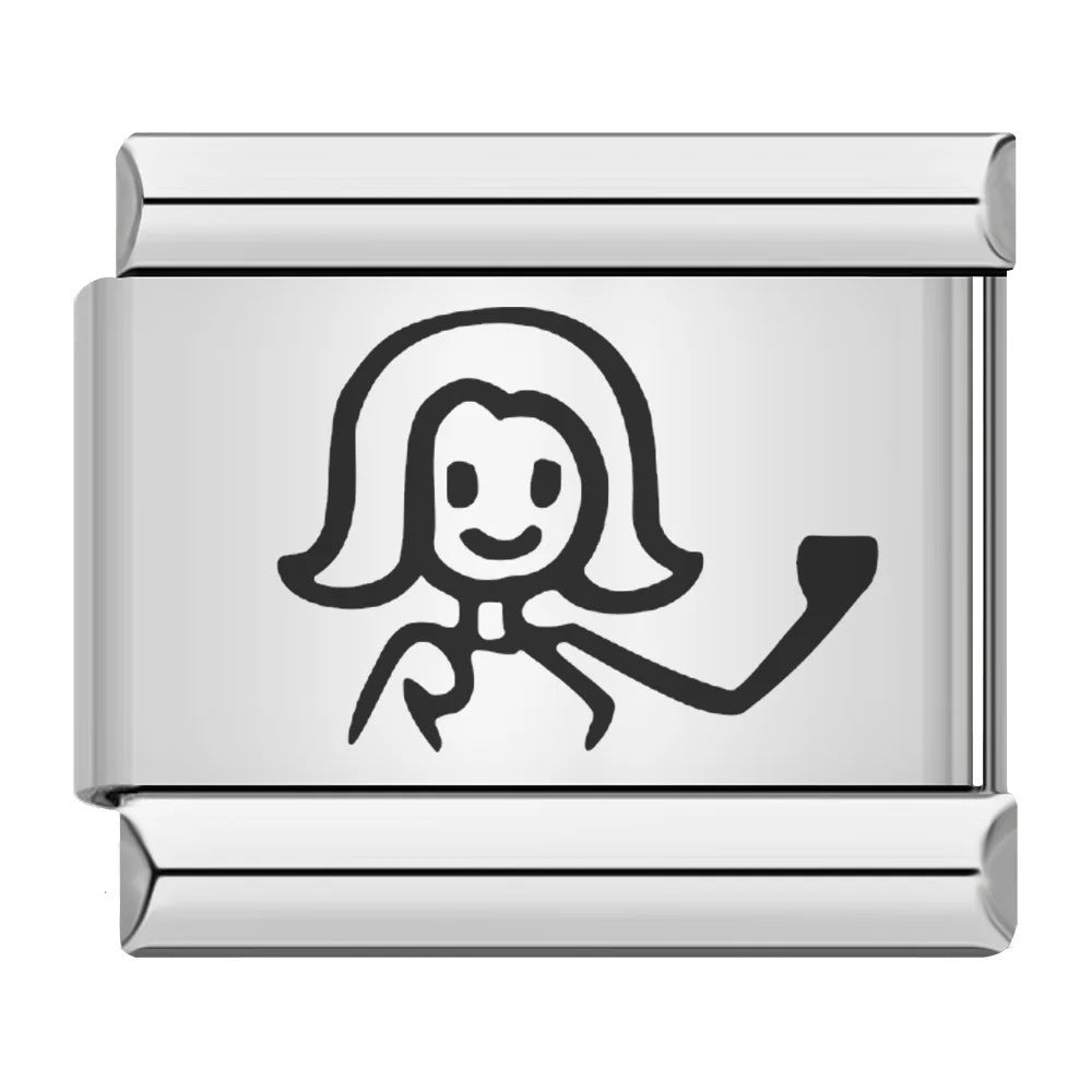 Wholesale 9mm Italian Charm Starter Bracelets DIY square Single Section Creative Stainless Steel Composable Bracelet