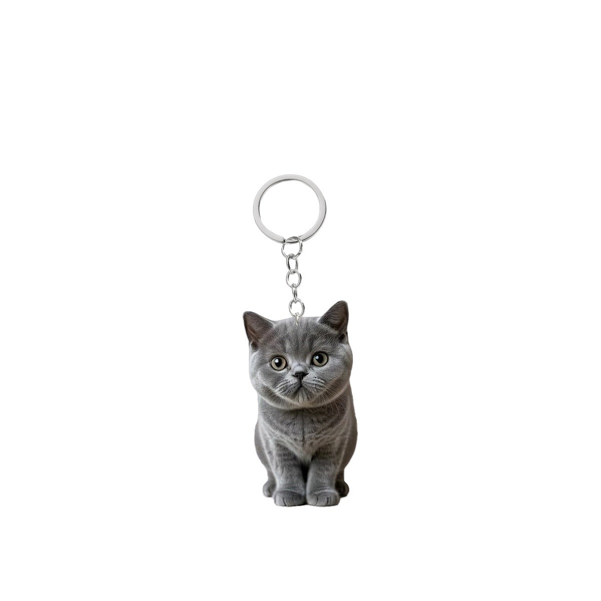 Wholesale Acrylic black and white tuxedo cat key chain double-sided design pet key ring ornament