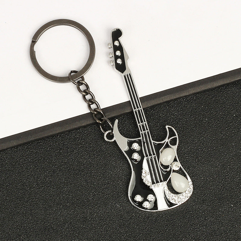 Wholesale Zinc Alloy Diamond Guitar Keychains ACC-KC-MengOu003
