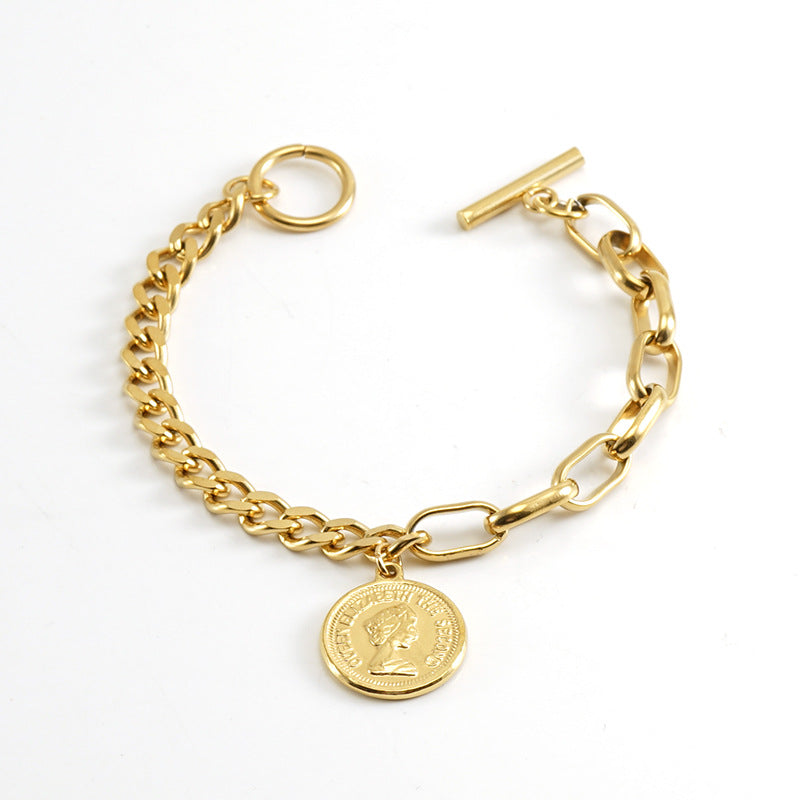 Wholesale Stainless Steel Light Luxury Round Bracelet ACC-BT-ZhongXin002