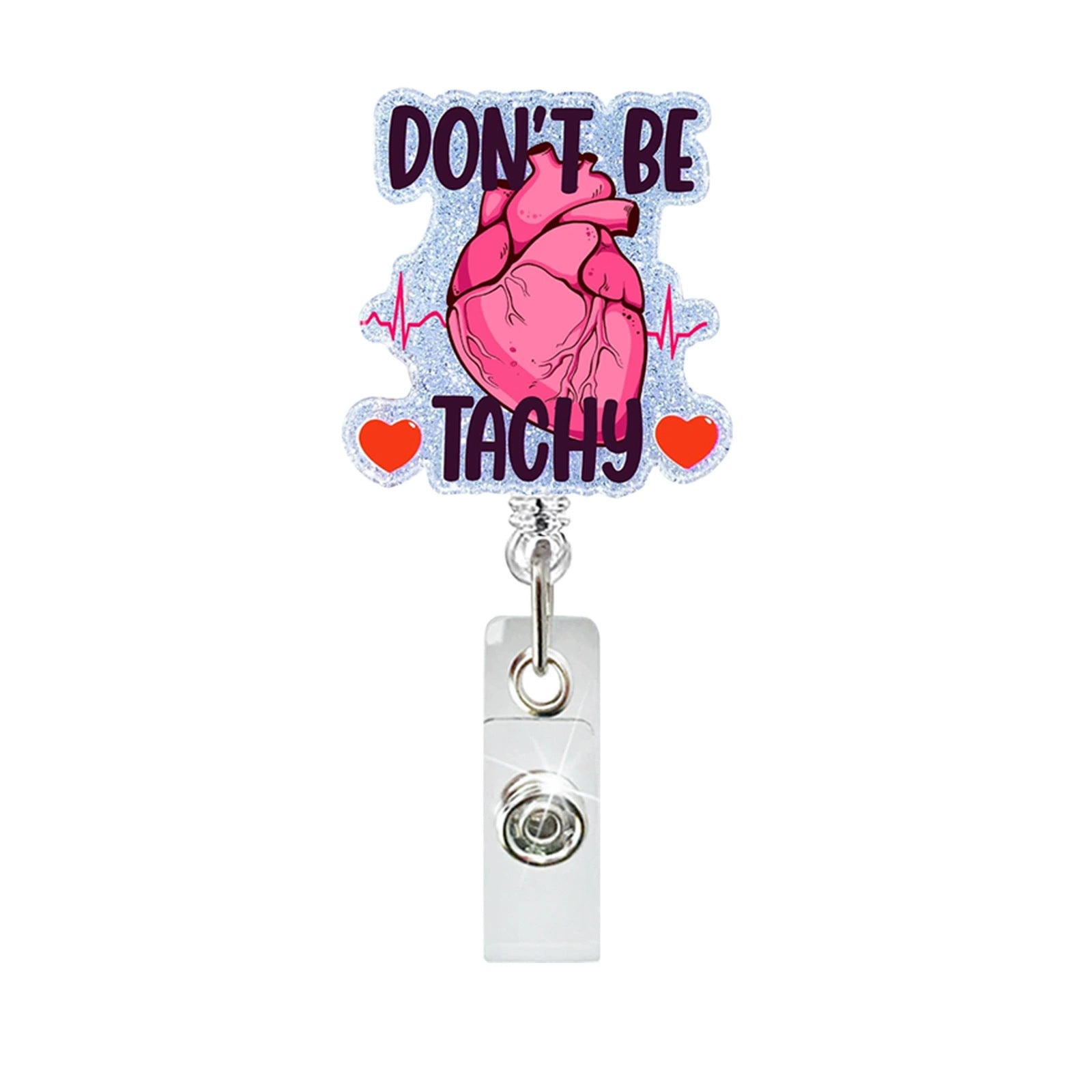 Wholesale Glitter Acrylic Doctor Easy-Pull  Badge Reels