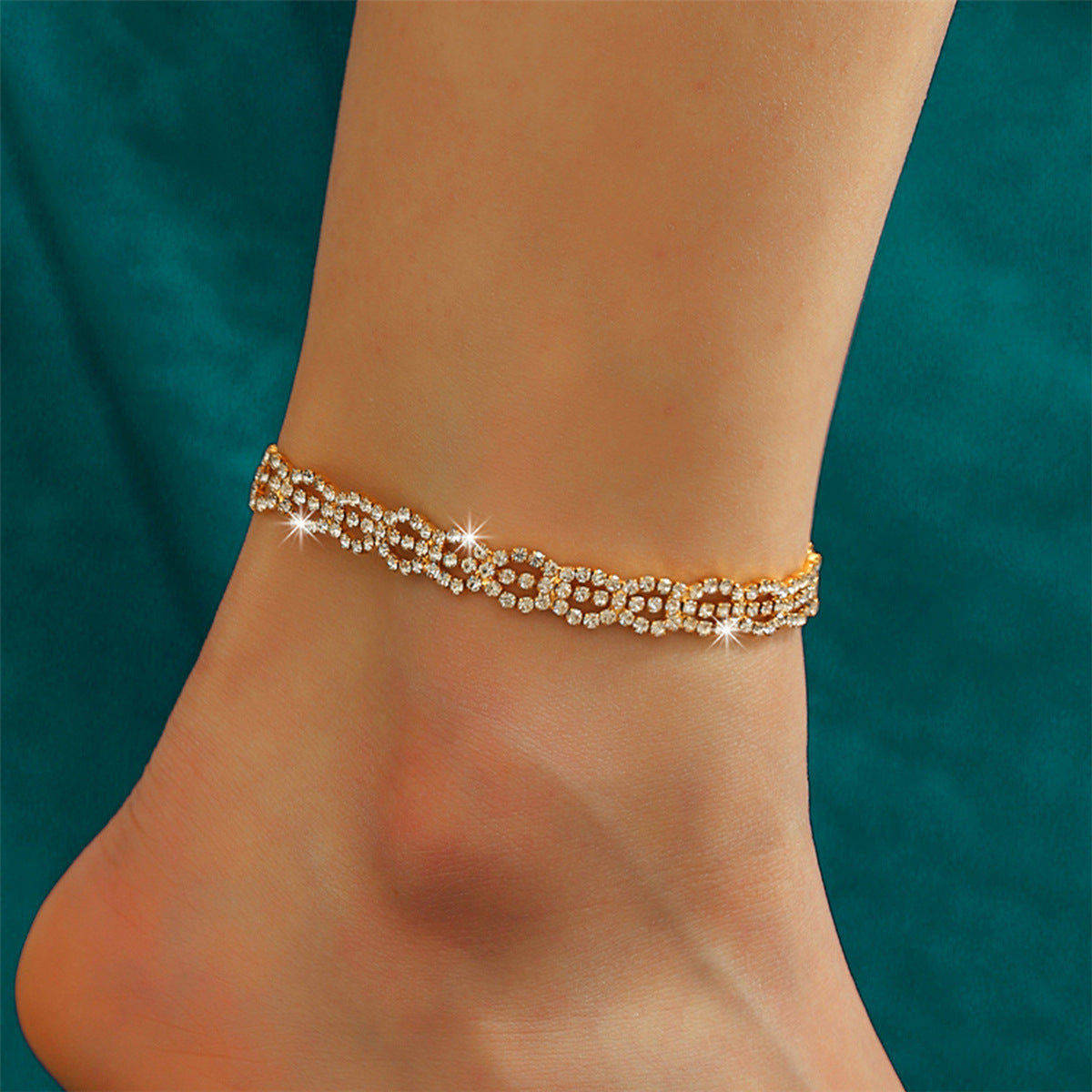 Wholesale full diamond luxury anklet