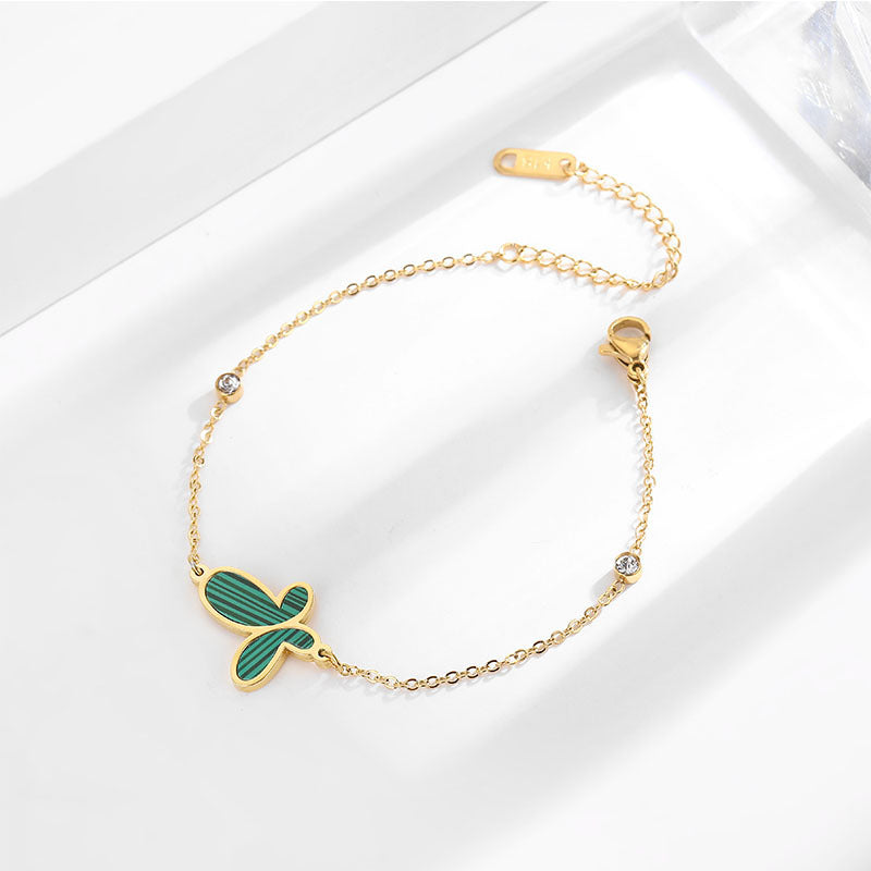 Wholesale Titanium Steel Elegant Butterfly Design Bracelet