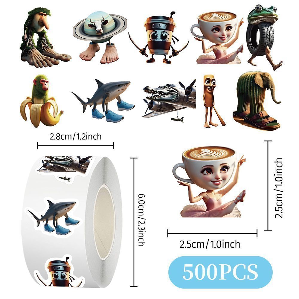 Wholesale 500pcs/1000pcs/1500pcs creative sand sculpture stickers cartoon fun DIY decorative stickers