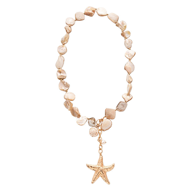 Wholesale  shell starfish conch clavicle necklace