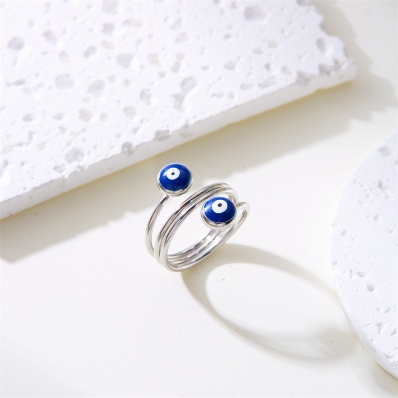 Wholesale Turkish Blue Eye Devil' s Eye Adjustable Ring