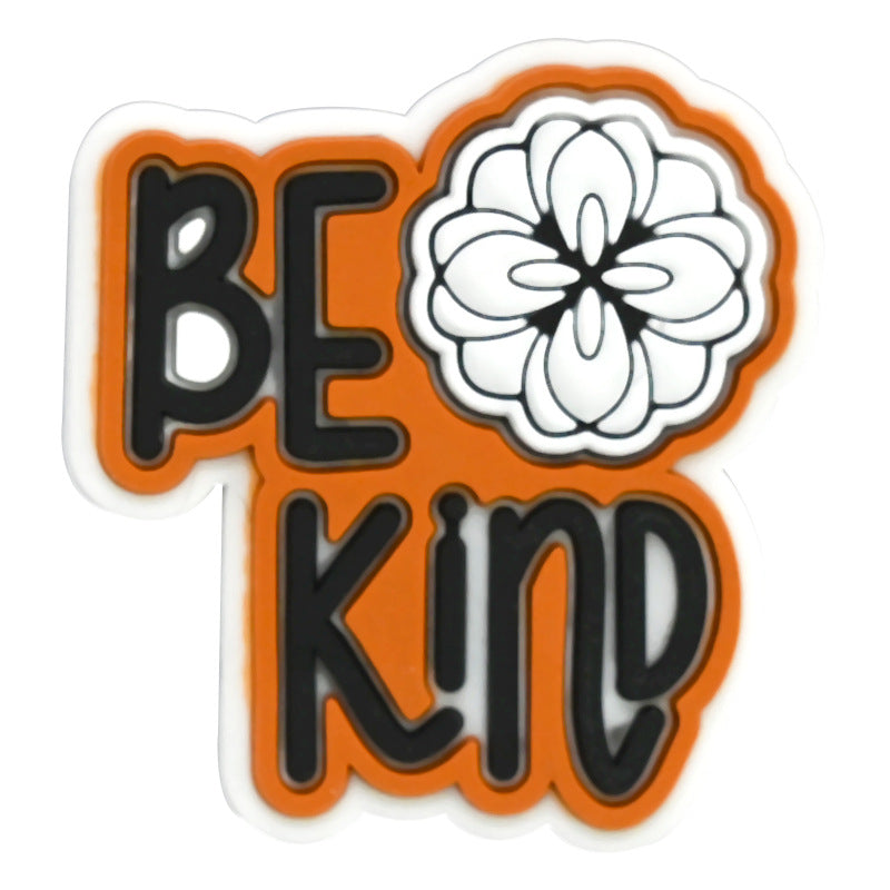 Wholesale Random 100pcs Cartoon Letter PVC Soft Rubber Shoe Buckle Decoration ACC-SC-RYY064