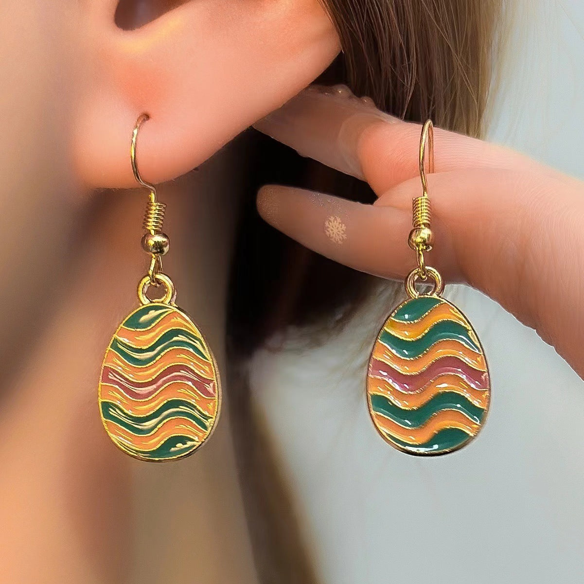 Wholesale Cartoon Cute Bunny Easter Egg Carrot Earrings