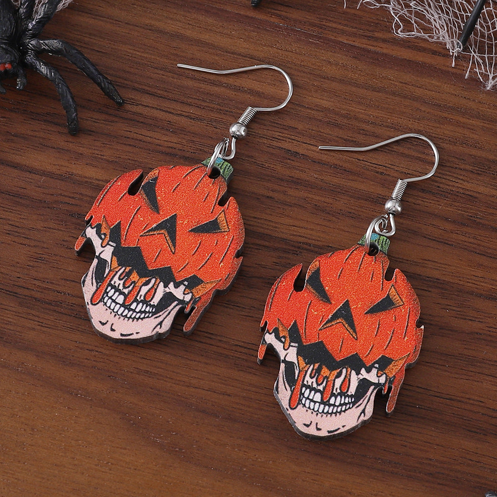 Wholesale  Halloween Horror Ghost Face Pumpkin Skull Pendant Earrings