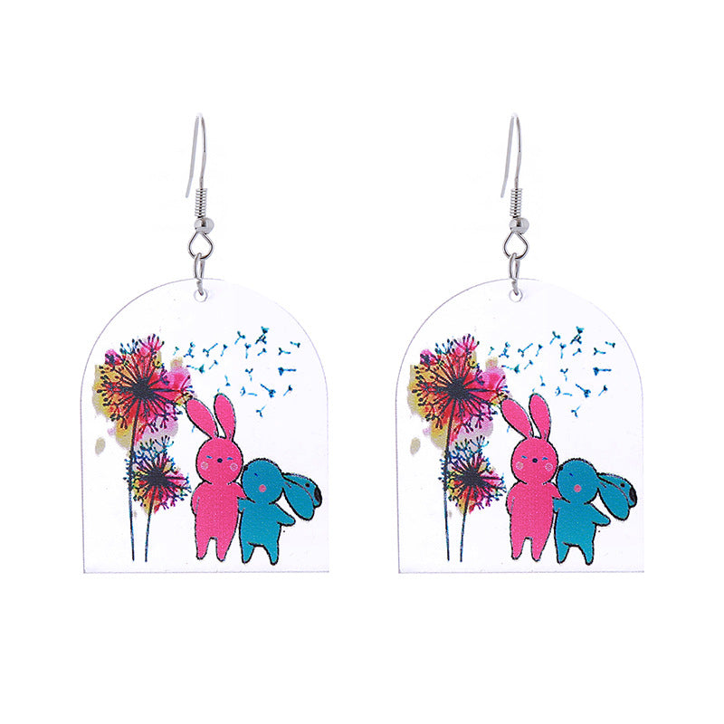 Wholesale Easter Bunny Acrylic Earrings