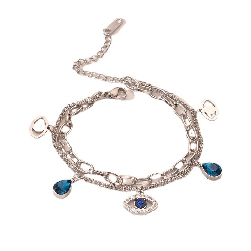 Wholesale Titanium Steel Devil Eye Bracelet Gold Plated ACC-BT-Chengy001