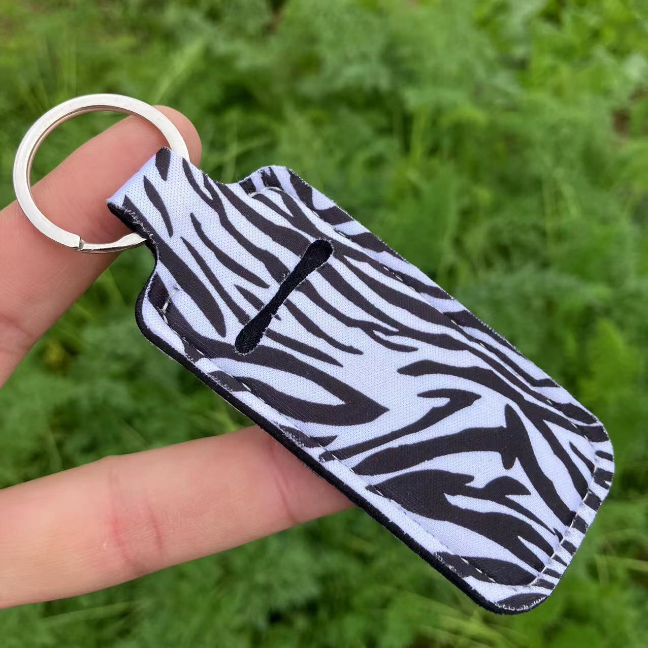 Wholesale Cotton Printed Lipstick Bag Keychain - Sunflower on Black,  Celestial Pattern,  Boutique Resale Accessory