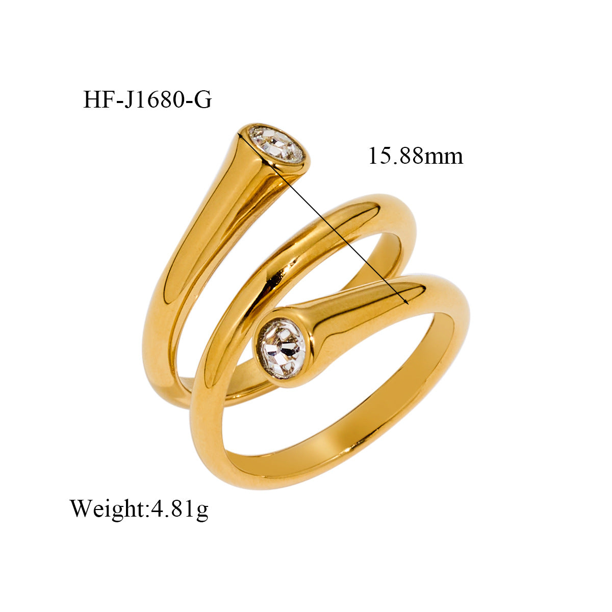 Wholesale Ins Style Titanium Steel Open Ring Electroplated Fashion Accessory Gift