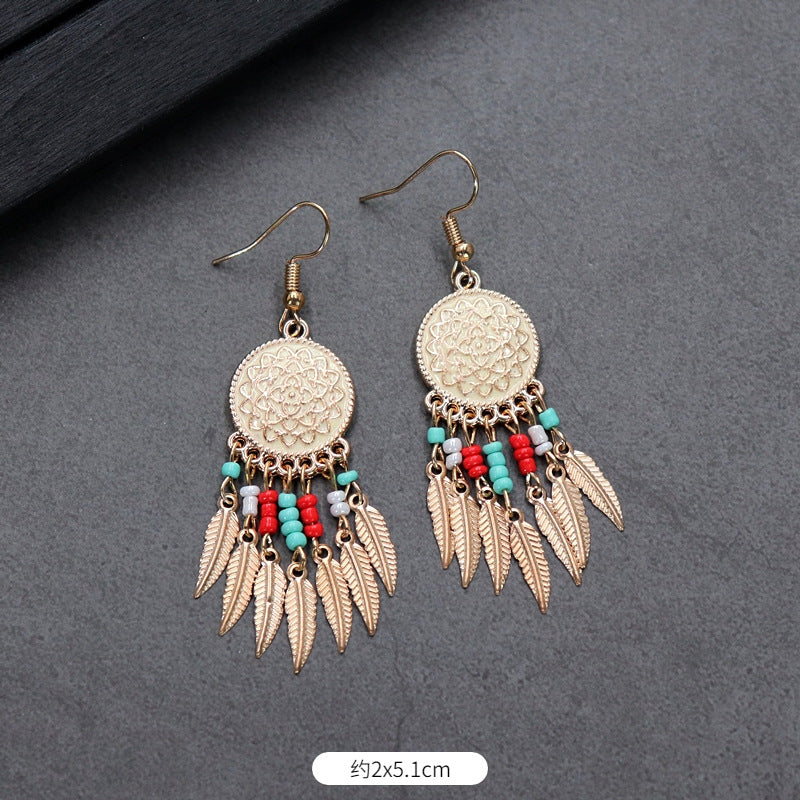 Wholesale Retro Ethnic Earrings Boho Tassel Stud Earrings Bohemian Vintage ACC-ES-Luox009