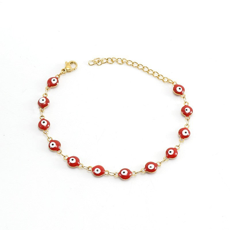 Wholesale 18K Stainless Steel Devil's Eye Stitch Bracelet Titanium Steel ACC-BT-Zhongy006