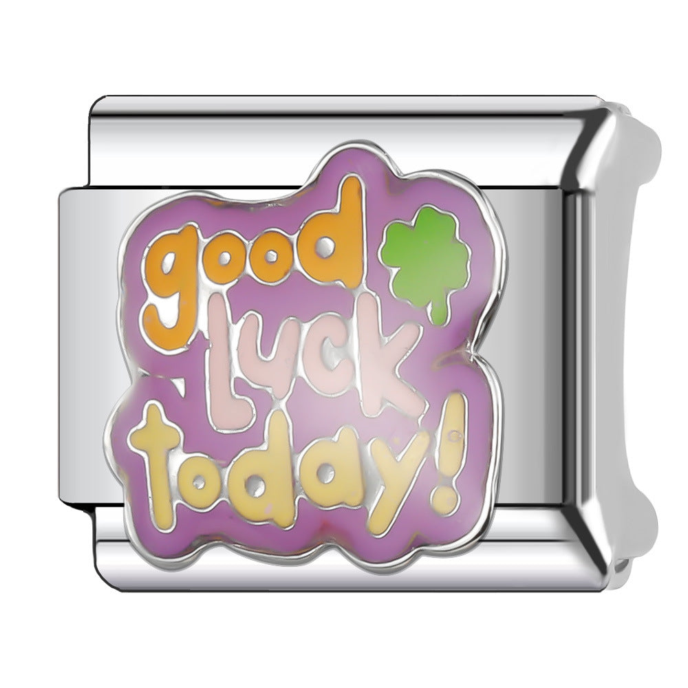 Wholesale Italian Charm Bracelet 9mm DIY Splicing English Stainless Steel Composable Bracelet