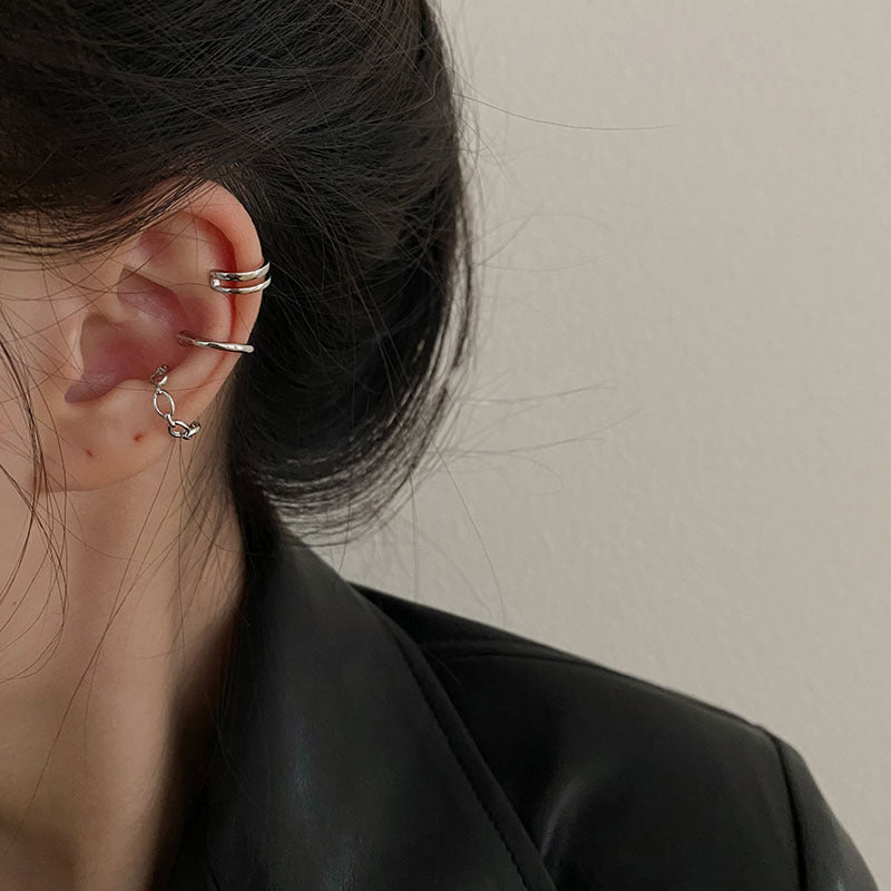 Wholesale Silver Plated Clip On Earrings Retro Fairy Style Fashion Accessory for Boutique Resale