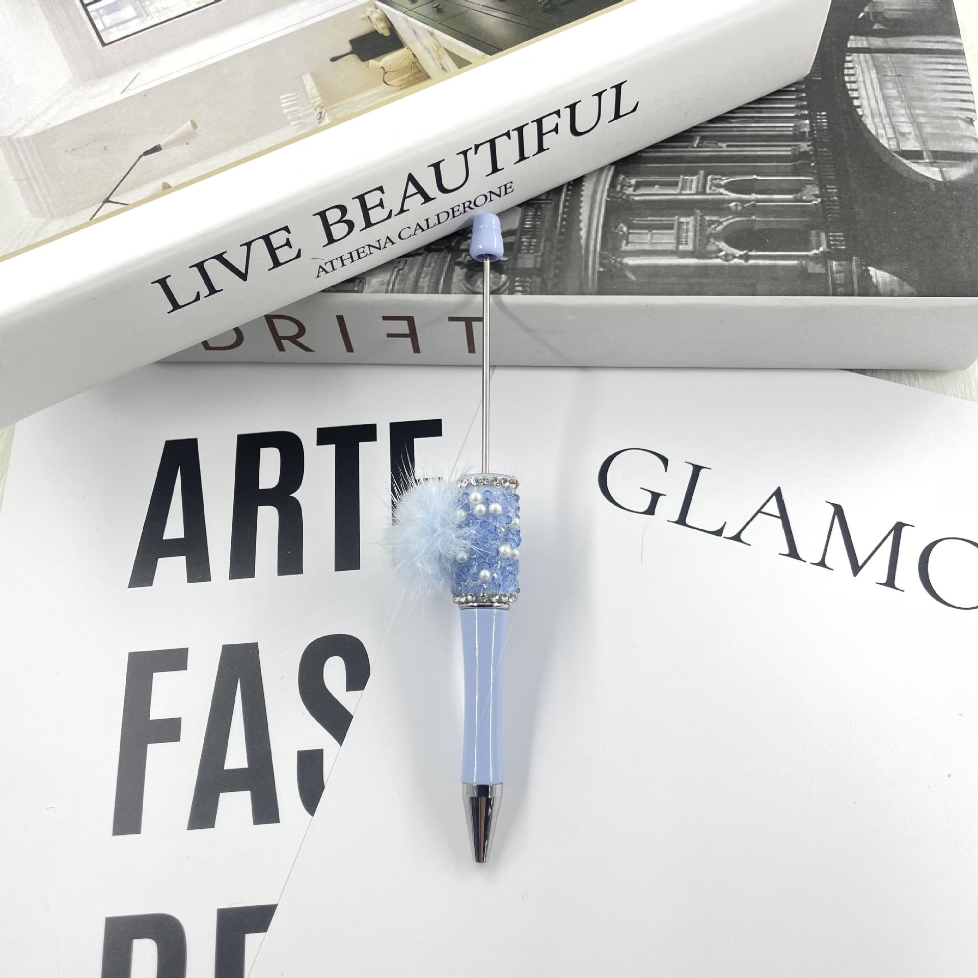 Wholesale Crushed Diamond Pom-Pom Beadable Pens