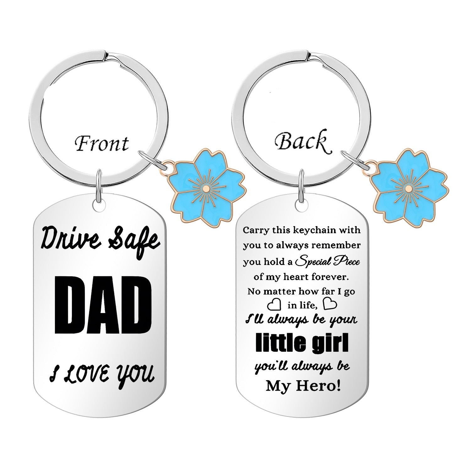 Wholesale graduation double-sided laser stainless steel keychains