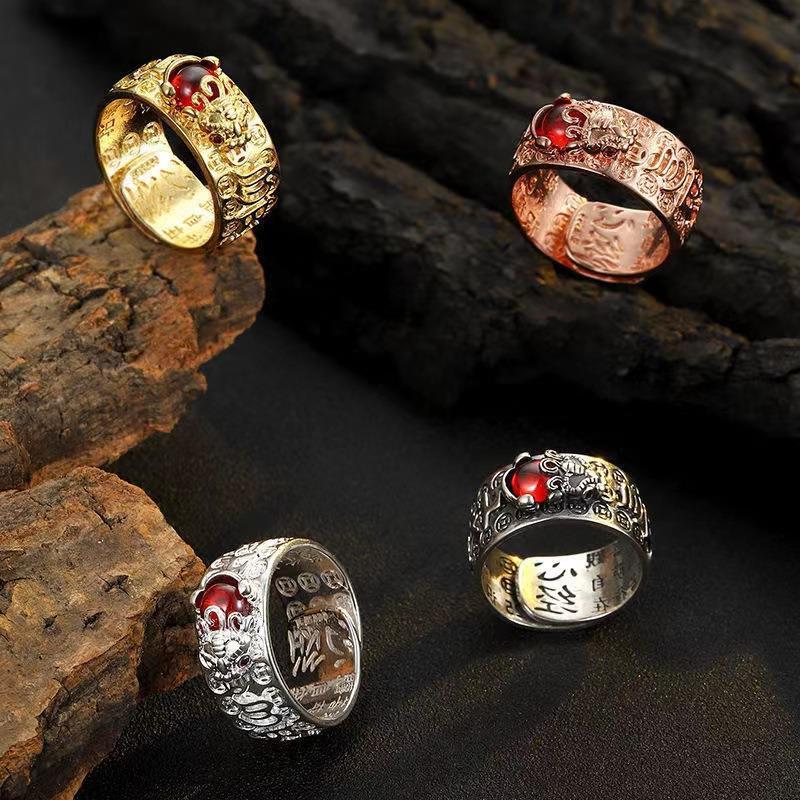 Wholesale Gold Plated Pixiu Ring Vintage Design Unisex Fashion Accessory