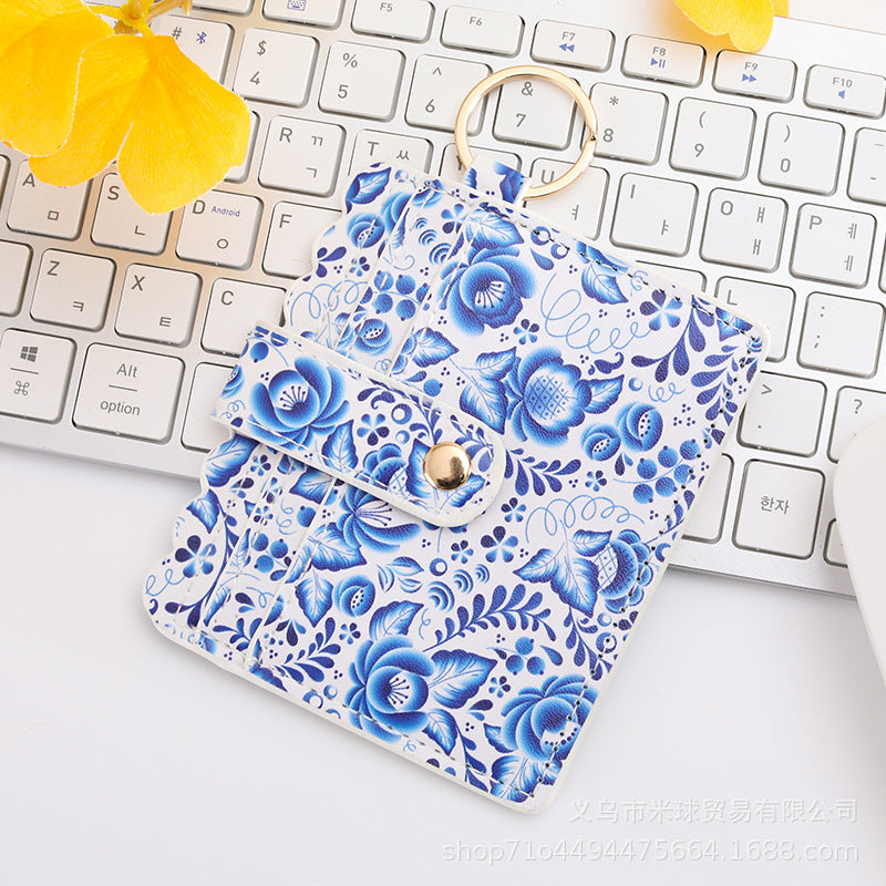 Wholesale Western Style Aztec Tie Dye Camouflage Plaid Leopard Print PU Pickup Bag Keychain ACC-KC-MiQiu001