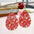 Wholesale Valentine's Day Red Ribbon Wooden Earrings