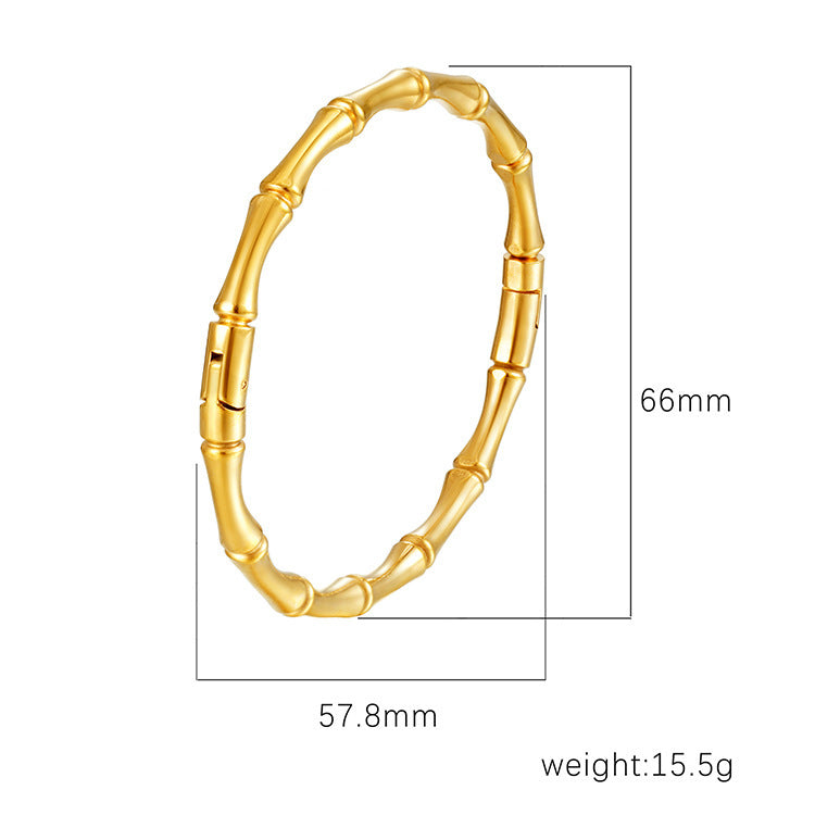 Wholesale Modern Minimalist Round Rhinestone Gold Plated Stainless Steel Bracelet