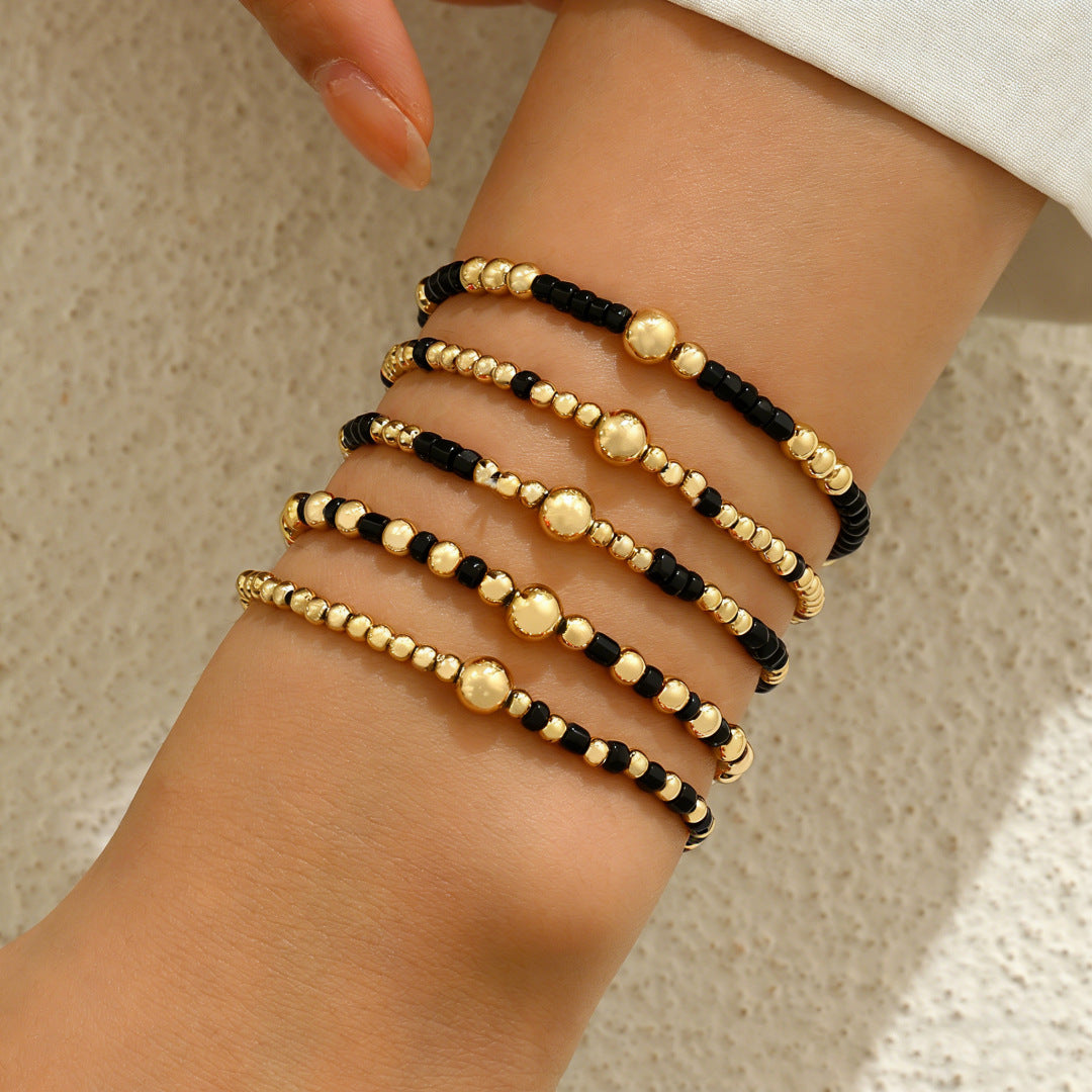 Wholesale Bohemian Beaded Bracelet Set Colorful Cross Design Women S Jewelry Accessory Gift