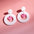 Wholesale Acrylic Hollow Printed Love Geometric Round Valentine's Day Earrings