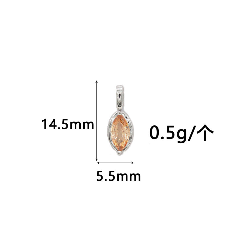 Wholesale Copper Gold-Plated Color-Preserving Pendant with Colorful Zircon Marquise
