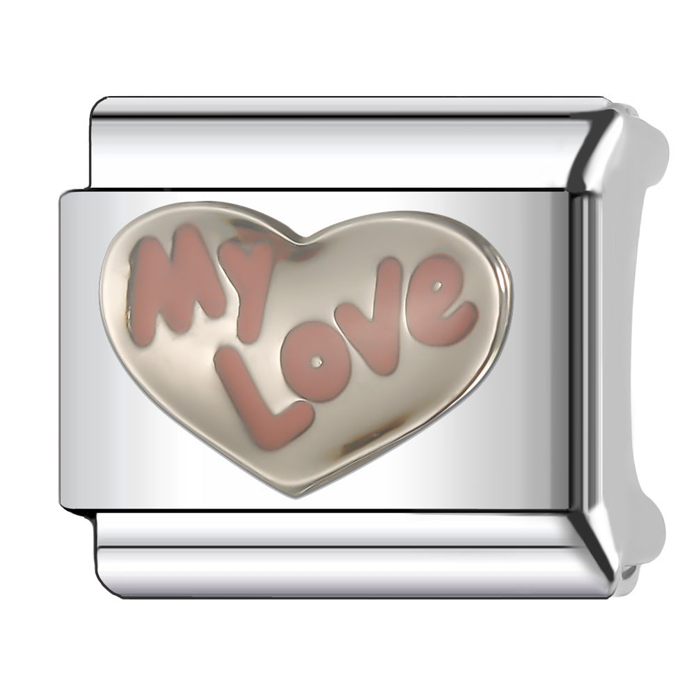 Wholesale Italian Charm Bracelet 9mm DIY Splicing Creative Pattern Stainless Steel Composable Bracelet